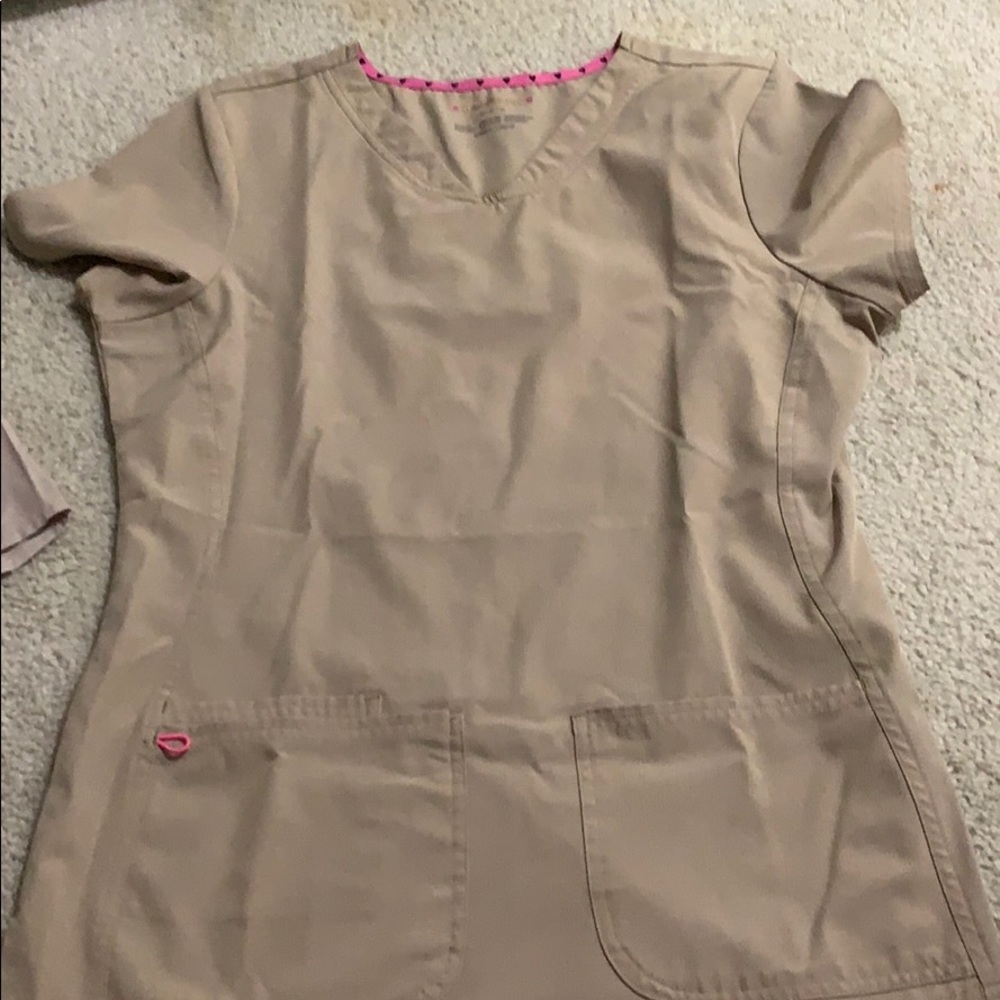 Beige Heart Soul Scrub top!